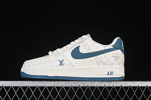 All categories Nk Air Force 1 Air Force series Nk Air Force 1 Low Air Force low-top Nike Air Force 1'07 Low LV joint Gulf blue print Air Force 1 low-top casual sneakers BZ6880-105
